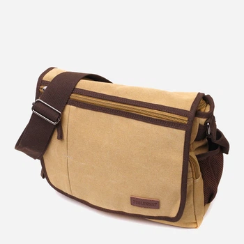 Сумка мессенджер через плечо мужская Vintage leather-22202 Песочная