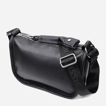 Сумка кросс боди через плечо женская из натуральная кожи Vintage leather-22253 Черная