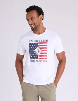 Мужская футболка U.S. Polo Assn. белая, размер L