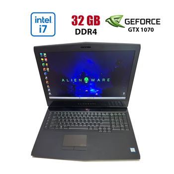 Игровой ноутбук Dell Alienware 17 R4 / 17.3" (1920x1080) IPS / Intel Core i7-7700HQ (4 (8) ядра по 2.8 - 3.8 GHz) / 32 GB DDR4 / 1000 GB SSD / nVidia GeForce GTX 1070, 8 GB GDDR5, 256-bit / WebCam б/у