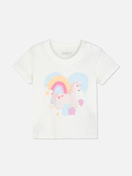 Футболка Primark білий з принтом GKASU008 68