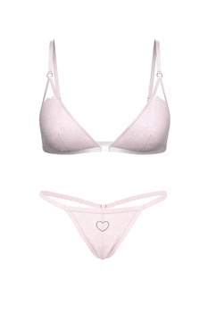 Комплект белья: бюстгальтер с мягкой чашкой и трусики стринг Victoria's Secret 46(L) Розовый (150191)