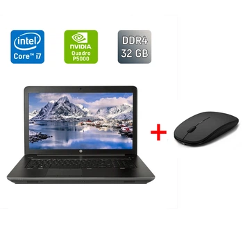 Мобильная рабочая станция Б-класс HP zBook 17 G4 / 17.3" (1920x1080) IPS / Intel Core i7-7820HQ (4 (8) ядра по 2.9 - 3.9 GHz) / 32 GB DDR4 / 500 GB SSD / nVidia Quadro P5000, 16 GB GDDR5X, 256-bit / WebCam / Fingerprint б/у + Подарок Мышь / USB