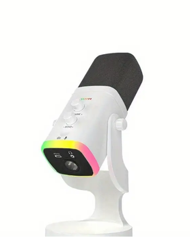 Динамический Микрофон XLR/USB для Стриминга и Игр RGB Подсветка Mute Разъем для Наушников Настольная Подставка для PC П Артикул