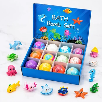 Набор детских бомбочек для ванны 12 шт BATH BOMB GIFT с игрушками-сюрпризами