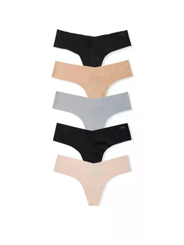 Набір безшовних трусиків PINK Victoria's Secret 5-Pack No-Show Thong Panties Basic Pack, S