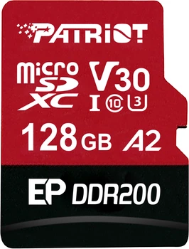 Карта памяти Patriot EP DDR200 microSDXC 128GB Class 10 UHS-I V30 A2 + USB адаптер (4711378430929)