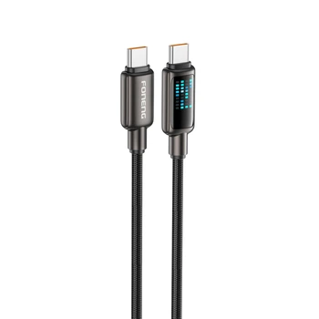 Кабель для зарядки Foneng X117 Type-C на Type-C 60W 1.2 м универсальный смарт для быстрой зарядки айфона iPhone телефона повербанка шнуры для смартфонов и планшетов