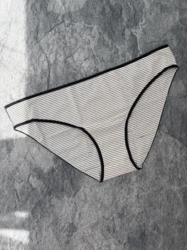 Бавовняні трусики Thirdlove Everyday Cotton Bikini - Розмір: 3X стегна 138-144 см - Чорно-білий