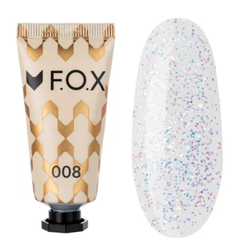 Полигель F.O.X Poly Gel Nano 008 прозрачный с мелким разноцветным глиттером 15 мл