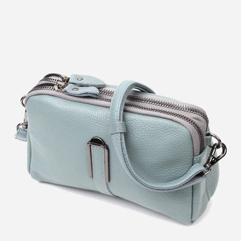 Сумка кросс боди через плечо женская из натуральная кожи Vintage leather-22280 Голубая
