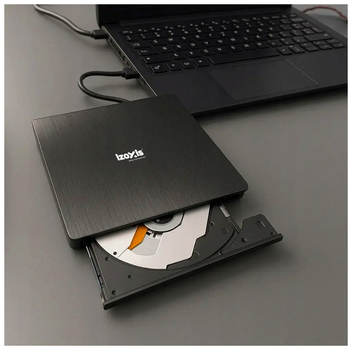 Внешний DVD-привод USB 3.0 для чтения записи дисков 26083 черный IZOXIS LS-2855