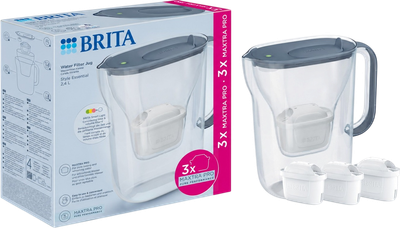 Фільтр-глечик Brita Style Essential Mxpro сіро-блакитний + 3 картриджа (1058103)