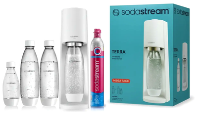 Сифон для газирования воды 3 бутылки CO2 для кухни белый SodaStream LS-2669
