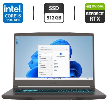 Ігровий ноутбук MSI Thin 15 B13VE-3023US / 15.6" (1920x1080) IPS / Intel Core i5-13420H (8 (12) ядер по 3.4 - 4.6 GHz) / 16 GB DDR4 / 512 GB SSD / nVidia GeForce RTX 4050, 6 GB GDDR6, 96-bit / WebCam / Коробка