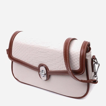Сумка кросс боді через плече жіноча з натуральної шкіри Vintage leather-22623 Біла