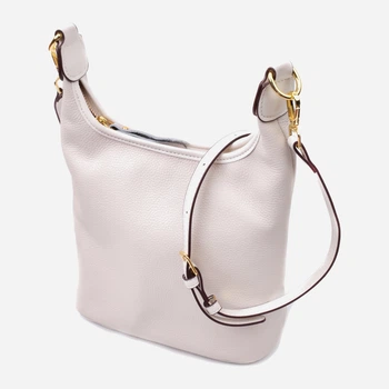 Сумка хобо жіноча з натуральної шкіри Vintage leather-22628 Біла