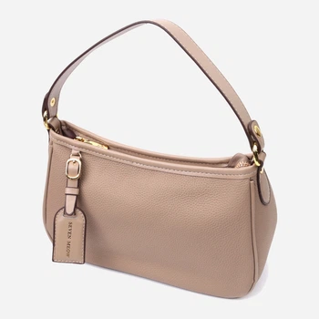 Сумка багет седло женская из натуральная кожи Vintage leather-22632 Бежевая