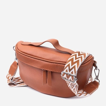 Сумка кросс боди через плечо женская из натуральная кожи Vintage leather-22658 Рыжяя