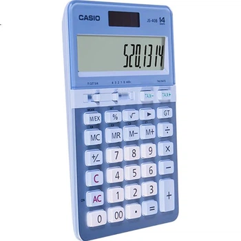 Калькулятор Casio JS-40B офисный 14-разрядный, розово-голубой