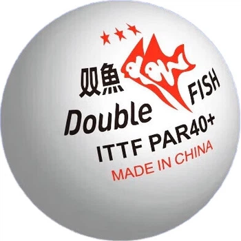 М'яч для настільного тенісу DOUBLE FISH Three-Star PAR40+ Paris Official Competition Ball, м'яч для пінг-понгу з трьома зірками, білий, упаковка з 12 штук
