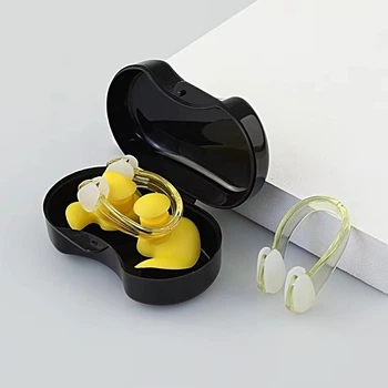 Беруши для плавания купания бассейна Silenta Swim Pro Yellow (Black case) + Клипса (12159cl)