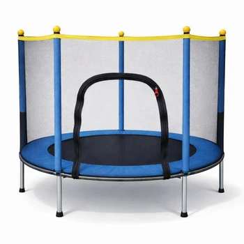 Дитячий батут Fitonix 140 см із захисною сіткою та 6 опорними ніжками, синій
