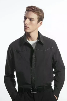 Сорочка чоловіча COS embellished western shirt 1205019001 M Чорний