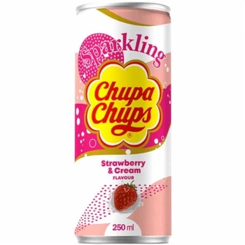 Напій газований Chupa Chups Strawberry & Cream (Полуниця з Вершками) 250 мл (8801069412986)