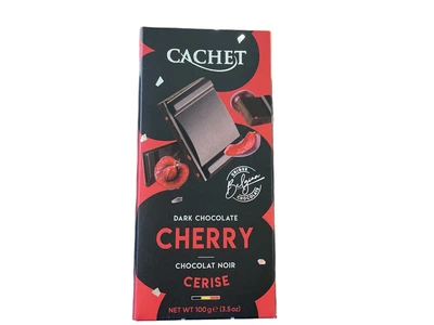 Чорний шоколад Cachet 57% з вишнею 100 г (5412956214243)