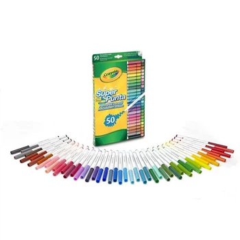 Фломастери Crayola Supertips 50 кольорів водна основа односторонні картонна упаковка