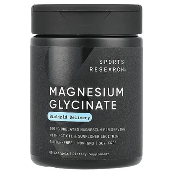 Магній гліцинат, Magnesium Glycinate, Sport Research, 160 мг, 60 капсул