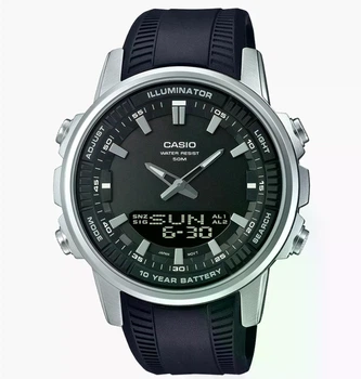 Мужские наручные часы Casio AMW-880-1A, аналогово-цифровые, стальной браслет