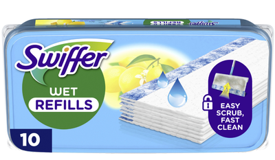 Вологі серветки Swiffer Wet (10 шт) для прибирання шваброю Swiffer. Змінні вологі насадки для швабри Swiffer