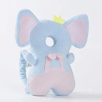 Подушка-рюкзак для захисту голови та спини малюка JJ OVCE Blue-pink