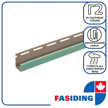 Планка сайдинга ПВХ FaSiding J-trim Папоротник 3.66 м