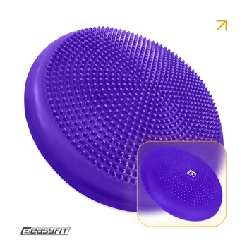 Балансировочная массажная подушка EasyFit фиолетовая (сенсомоторный массажный балансировочный диск для баланса и массажа)