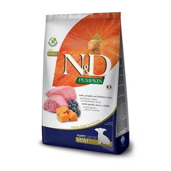 Сухий беззерновий корм Farmina (Фарміна) N&D Grain Free MINI для цуценят малих порід з ягням, гарбузом та чорницею 7 кг,