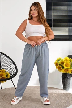 Штаны женские повседневные в полоску синий 257R420 AGER 54 (3XL-4XL)
