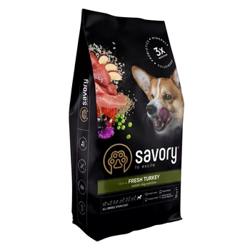 Сухий корм Savory Dog All Breed Sterilised rich in Fresh Turkey для стерилізованих собак зі свіжим м'ясом індички 12 кг (31515)