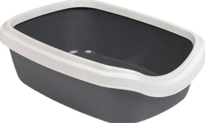Туалет для котов з бортами пластиковий серый 31*14*43см Trixie