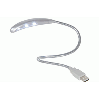 Лампа USB гибкая LED мини-подсветка для ноутбука серебристая 3 светодиода