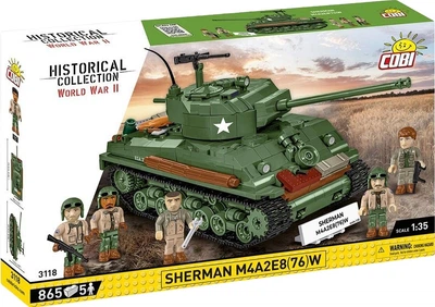 Klocki konstrukcyjne Cobi Historical Collection Sherman M4A2E8 (76)W 865 elementów COBI-3118 (5902251031183)