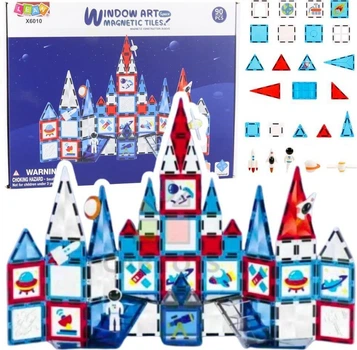 Klocki magnetyczne Leantoys 90 elementów 25280 (5905991063643)