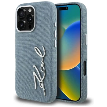 Чехол Karl Lagerfeld FW Jeans Signature Logo для iPhone 16 Pro Max Blue (KLHCP16XPJFMSVB)