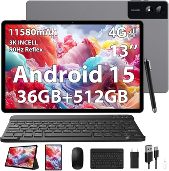 Планшет 13" 2K PIXPEAK M196 -EEA 12+24/512Gb 4G 2-SIM 8 ядер Android 15 11580 mAh Сірий (102186033)