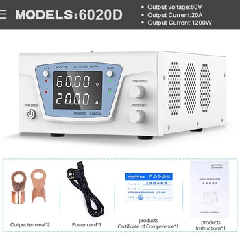 Лабораторный мощный регулируемый блок питания Wanptek KPS6020D 60В 20А CC/CV