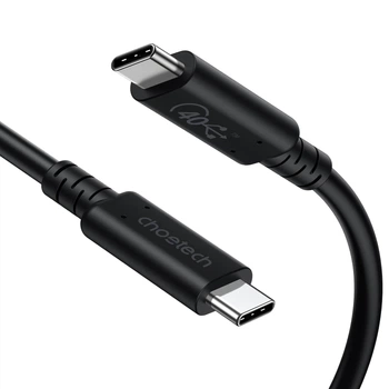 Кабель Choetech HyperLink Cable USB-C to USB-C 40Gbps 240W 8K@60Hz 5A 1m Black (XCC-1028-BK)