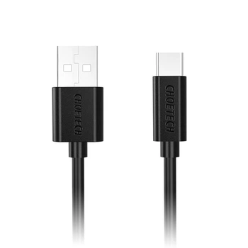 Кабель Choetech PowerSync PVC Cable USB-A to USB-C 2.4A 0.5m Black (AC0001)
