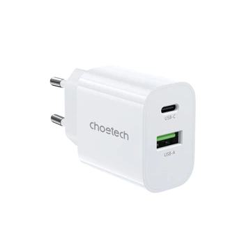 Сетевое зарядное устройство Choetech PowiX USB-A/USB-C PD 30W White (PD9009-EU-WH)